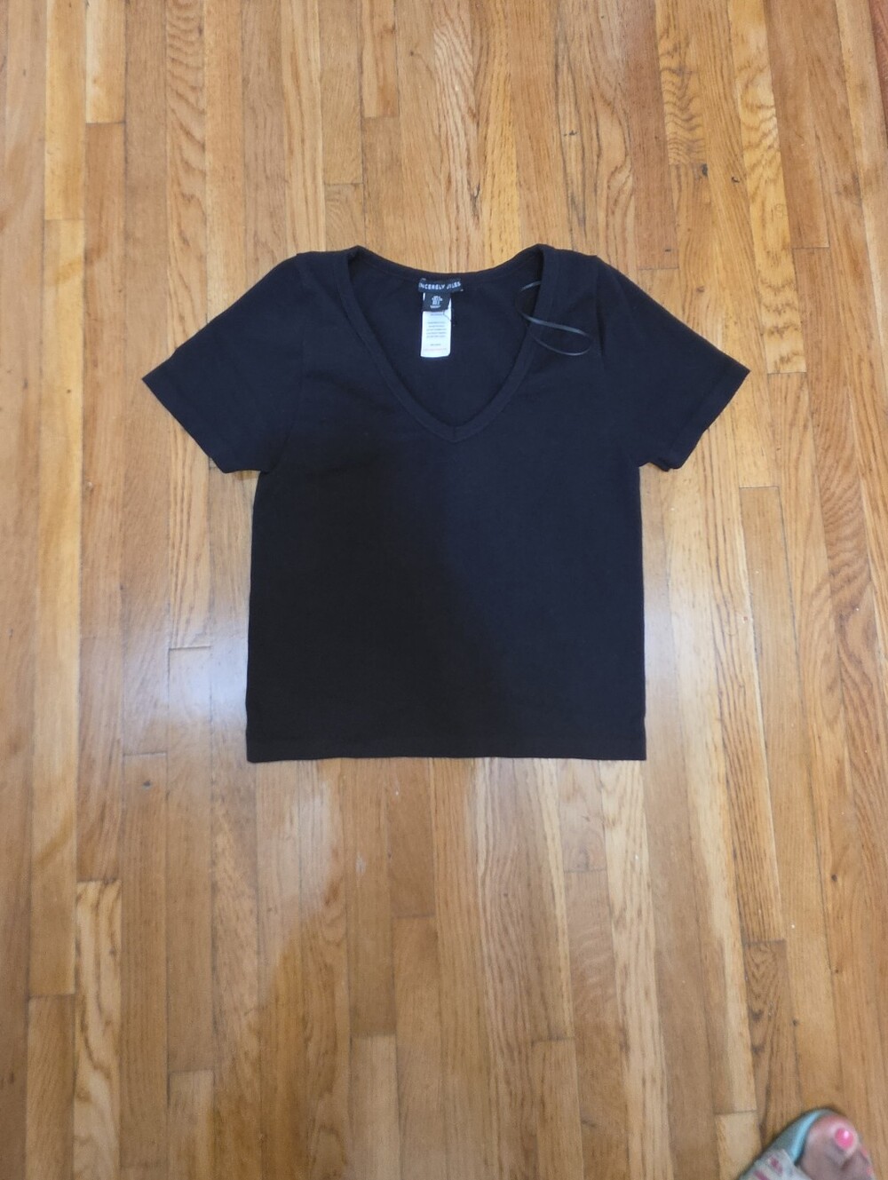 Madewell Black Short-Sleeve V-Neck Tee Size:L